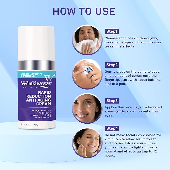 Rapid Reduction Anti-Aging Cream, Visibly Reduce Wrinkles, Under Eye Bags, Dark Circles and Fine Lines, Instant Result in 2 Minutes-10mL by WrinkleAway-Velvo Beauty