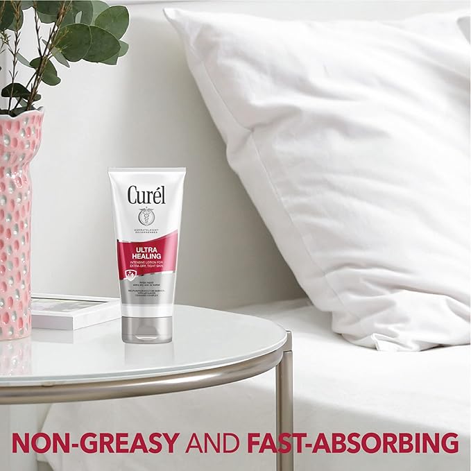 Curel Ultra Healing Intensive Fragrance-Free Lotion For Extra-Dry Skin, Ideal for Sensitive Skin, Cruelty Free, Paraben Free, Dermatologist Recommended, 6 Oz, Pack of 3-Velvo Beauty