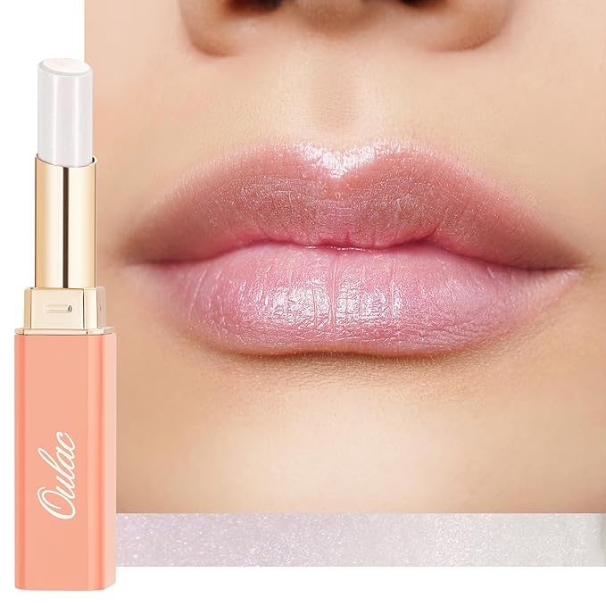 Oulac Moisturizing Shine Lipstick - Giltter Tinted Lip Balm Hydrating, Lip Plumper, Glossy Finish, Sheer Coverage with Pearlescent, Smooth for All Skin, Cracked and Chapped Lips, 2.2g/0.07oz (S03)-Velvo Beauty