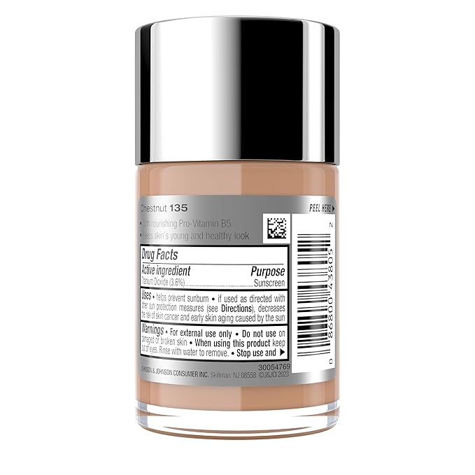 Neutrogena Healthy Skin Liquid Makeup Foundation with Broad Spectrum SPF 20 Sunscreen, Medium Coverage Foundation with Nourishing Pro-Vitamin B5, Chestnut 135, 1 fl. oz-Velvo Beauty