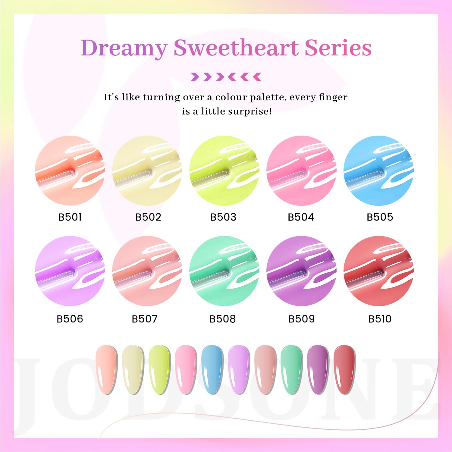 JODSONE 12 Bottles of Gel Nail Polish Set Glossy Top Coat Base Coat Gel Polish Ideal for Holiday Gift Giving-Velvo Beauty