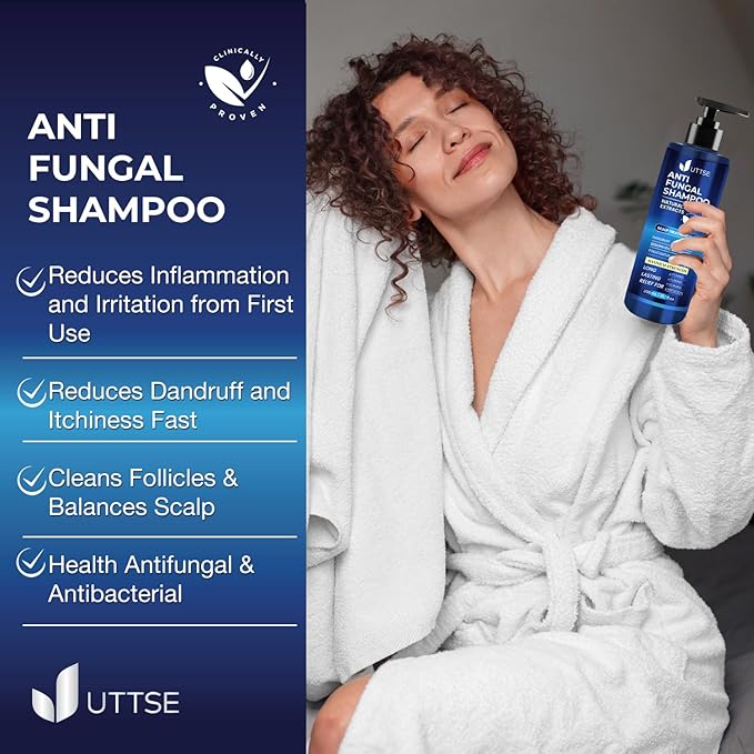 Anti-Fungal Shampoo for Scalp Psoriasis: Dandruff Shampoo for Folliculitis and Seborrheic Dermatitis - Relieves Itchy & Dry Scalp - 300 mL / 10.1 fl.oz-Velvo Beauty