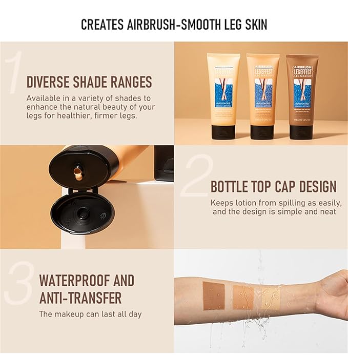 Leg Makeup Waterproof No Transfer, Leg Vein Cover up Makeup for Varicose Veins Waterproof Black Skin, Leg and Body Scar Cover up Makeup for Tattoo Cover Up, Long Lasting Body Foundation (2#, 4oz)-Velvo Beauty