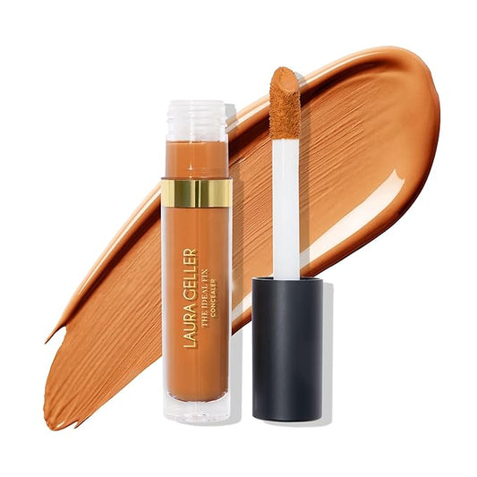 LAURA GELLER NEW YORK The Ideal Fix Concealer - Tan - Buildable Medium to Full Coverage Liquid Concealer - Covers Under Eye Dark Circles & Blemishes - Long-Lasting-Velvo Beauty