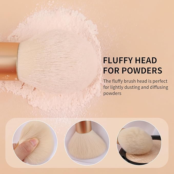 DUcare Tapered Blush Brush for Cheeks - Pointed Powder Brush for Light Application, Multi-Purpose Makeup Brushes Perfect for Highlighting, Defining, Sculpting, and Contouring-Velvo Beauty