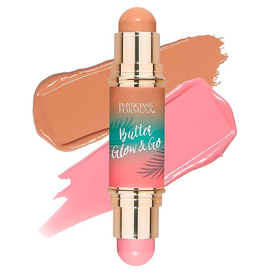 Physicians Formula Butter Glow & Go Multiuse Stick, Ultra-Creamy Radiant Finish Formula with Murumuru Butter, Vegan & Cruelty-Free- Beachy Pink-Velvo Beauty