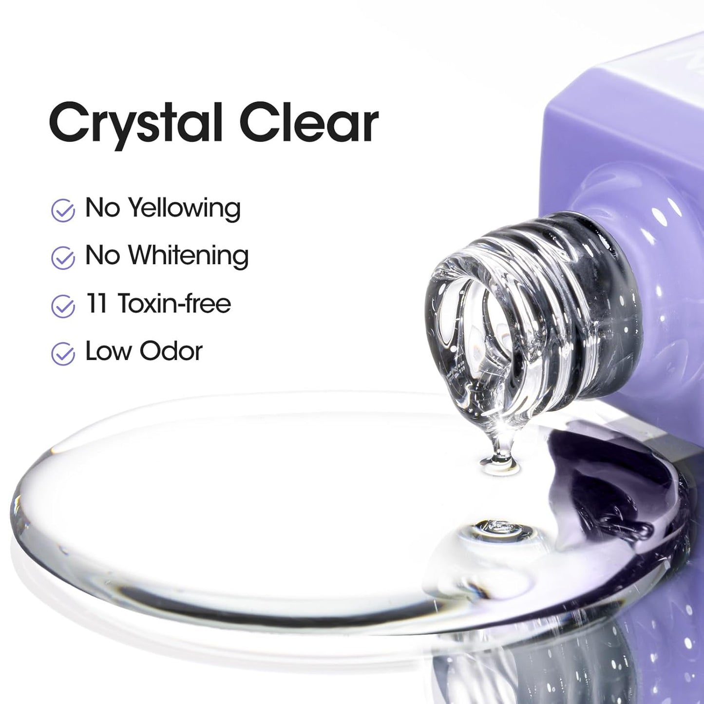 Gellen 4 in 1 Nail Glue Gel and No Wipe Gel Top Coat for False Nail Tips & Acrylic Nails & Clear Press on Nails, 18ML Long Lasting Nail Gel Kit, Home Salon Manicure Set-Velvo Beauty