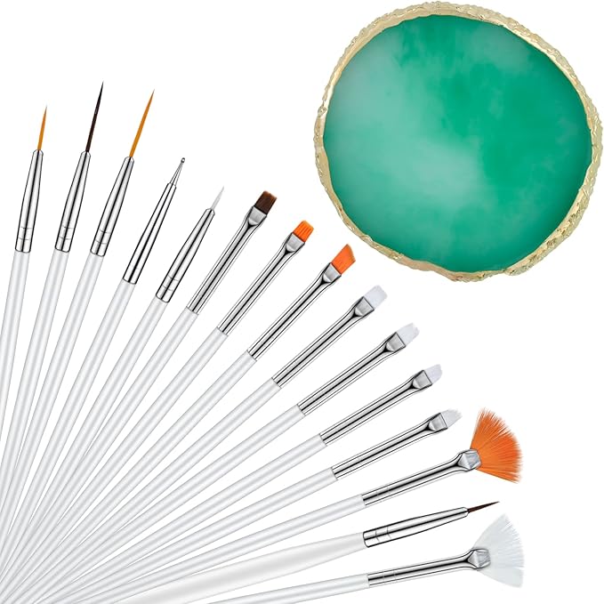 Nail Art Mixing Palette Resin Plate Tray for Mixed Paint Drawing Color Display(Green)-Velvo Beauty