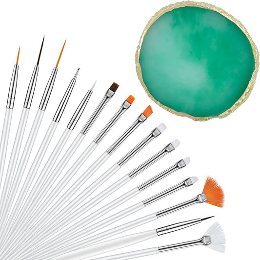 Nail Art Mixing Palette Resin Plate Tray for Mixed Paint Drawing Color Display(Green)-Velvo Beauty