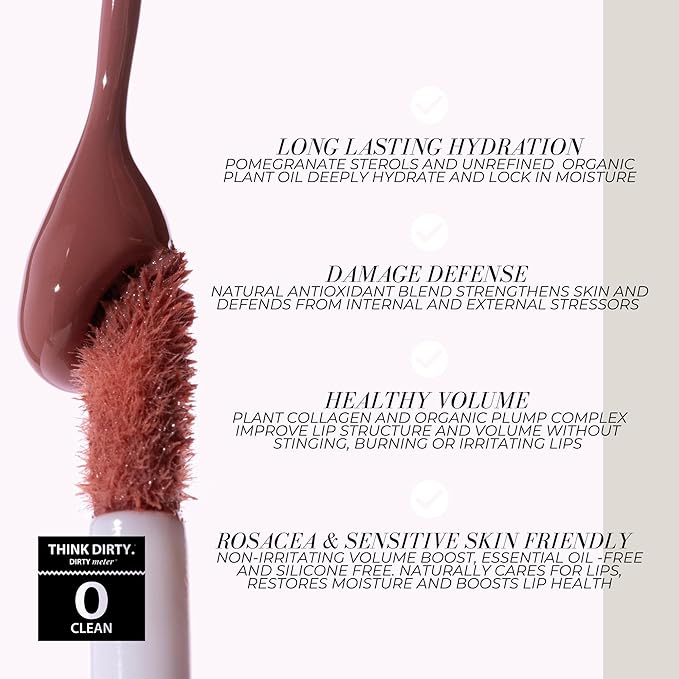 FITGLOW Beauty Lip Colour Serum | Hydrating Lip Gloss | Plumping Anti-Aging Lip Treatment | Natural Shine with Pomegranate Sterols & Collagen | Buildable Color for Dry Chapped Lips | Carotene - 10g-Velvo Beauty