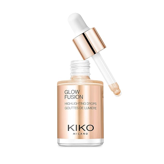 KIKO Milano Glow Fusion Highlighting Drops 03, Liquid Face Highlighter With A Metallic Finish-Velvo Beauty