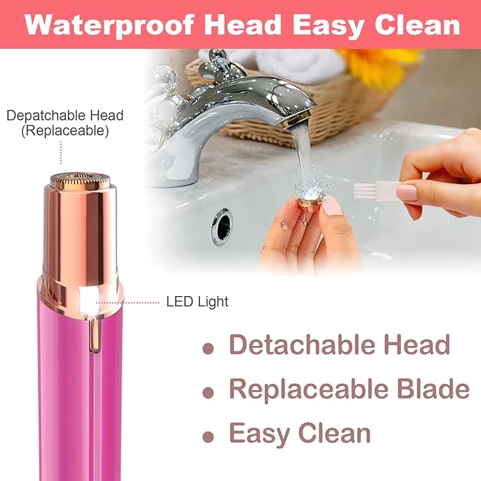 Facial Hair Remover for Women - Removal Shaver for Women - USB Rechargeable Lady Face Razor Trimmer for Face Lips Chin Peach Fuzz Arms Legs and Bikini Line-Velvo Beauty