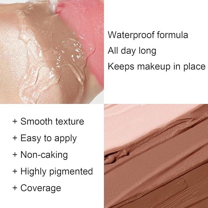 6 Colors Cream Contour Stick Makeup Kit, Shades with Highlighter, Blush and Double-End Bronzer Contour Stick for Sculpt the Cheeks, Long Lasting, Waterproof, Matte & Dewy Finish(SET A)-Velvo Beauty