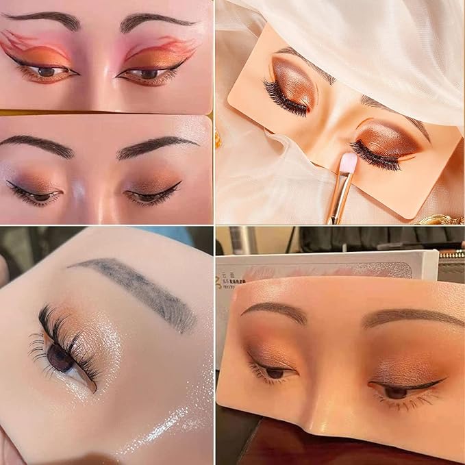 Makeup Practice Face, The Perfect Aid to Practicing Makeup, Silicone Makeup Face Practice Board, Eye Makeup Practice Face, Bionic Skin Makeup Practice, for Professional Enthusiasts-A-Velvo Beauty