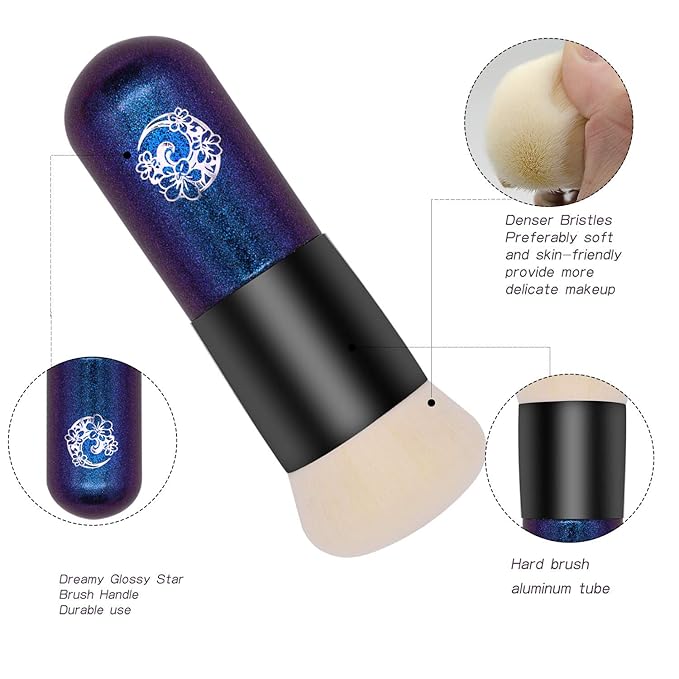 ENERGY Foundation Makeup Brush With Brush Clean Flat Top Kabuki for Face - Perfect For Blending Liquid, Cream or Flawless Powder Cosmetics - Buffing, Stippling, Concealer - Premium Quality Synthetic Dense Bristles-Velvo Beauty