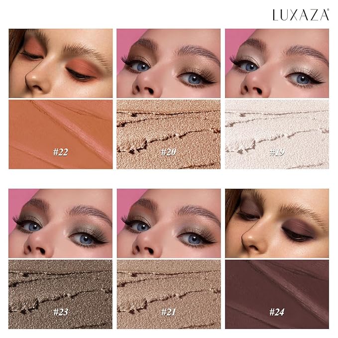 Neutral Eyeshadow Stick Makeup Set, Metallic Shimmer Matte Cream Eye Shadow Eyeliner Brightener Pencil Crayon - Cinnamon Coco-Velvo Beauty