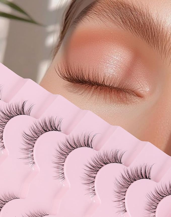 Lashes Natural Look False Lashes Wispy Lashes Fake Eye Lashes Strip Lashes Natural Eyelashes Wispy Natural Lashes UP24-Velvo Beauty