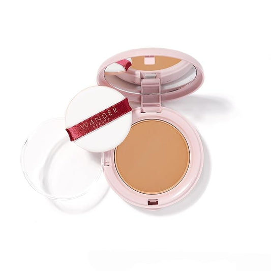 Wander Beauty Wanderlust Powder Foundation - Rich - Blurs and Evens Skin Tone - Perfects and Hydrates With Hyaluronic Acid, Aloe, Honeysuckle, & Vitamin E - Lightweight, Buildable Coverage - 0.31 oz-Velvo Beauty