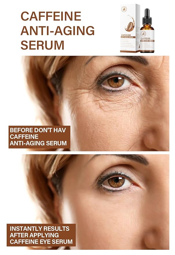 Caffeine Eye Serum Under Eye Treatment Serum for Moisturizing Anti-Aging Brightening Eye Serum, Caffeine Eye Cream for Wrinkles, Dark Spots and Dark Circles Beauty Skin Care-Velvo Beauty