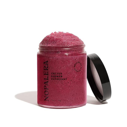 Nopalera Hibiscus Cactus Flower Exfoliant - Exfoliating Face & Body Scrub, 3-in-1 Cleanser, Exfoliator, & Moisturizer, Vegan, Cruelty-Free, Natural Floral Scent, Dye Free, 6 oz.-Velvo Beauty