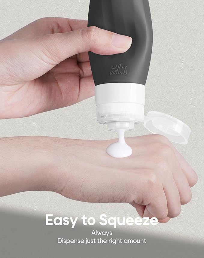 Morfone 16 Pack Silicone Travel Bottles Set for Toiletries TSA Approved Travel Containers Leakproof Squeezable Refillable Accessories 2oz 3oz Travel Essentials for Shampoo Lotion Liquids (BPA Free)-Velvo Beauty