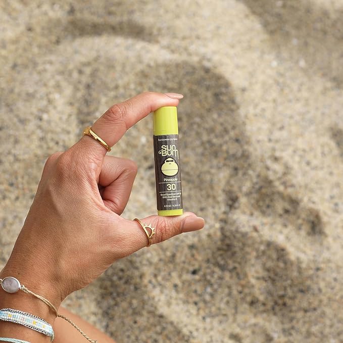 Sun Bum SPF 30 Sunscreen Lip Balm | Vegan and Cruelty Free Broad Spectrum UVA/UVB Lip Care with Aloe and Vitamin E for Moisturized Lips | Pineapple Flavor |.15 oz (Pack of 2)-Velvo Beauty