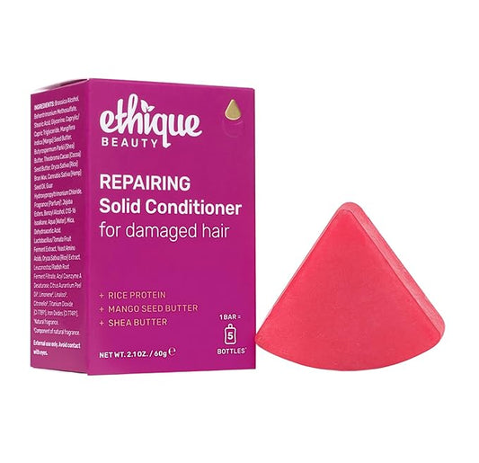 Ethique Repairing Conditioner Bar for dry, damaged hair with Rice Protein - Plastic Free, Vegan, Cruelty-Free, 2.12 oz - Formerly Too Delicious-Velvo Beauty