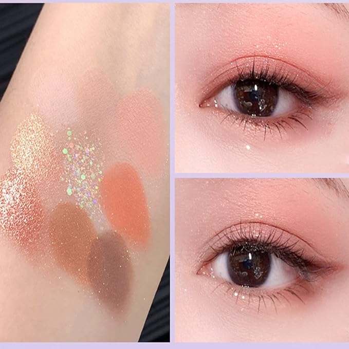 Violet Fairy 9 Color Eyeshadow Palette, Warm Neutrals (02)-Velvo Beauty