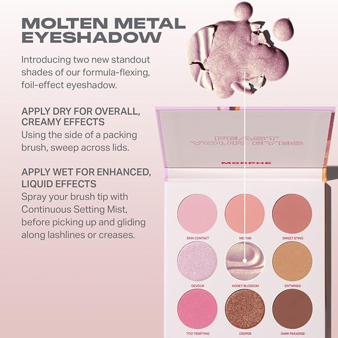 Morphe Forbidden Honey Artistry Palette - Foil-Effect Eyeshadow Palette with Matte, Shimmer & Foil Finishes - Pink & Brown Eyeshadow with Luminous Payoff (0.35 oz)-Velvo Beauty