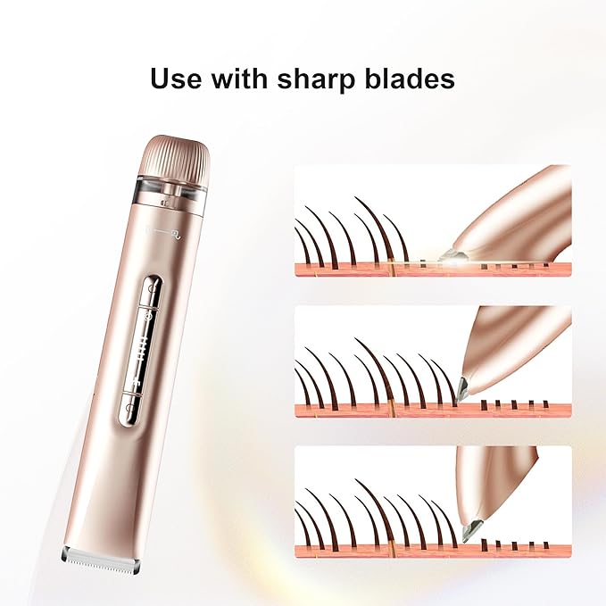 2 in 1 Women's Bikini Line Trimmer & Body Groomer,2025 Upgrade Dual Head Shaver Women, Wet & Dry Waterproof Electric Bikini Trimmer for Face Leg Arm Intimate Areas,Pink Rose-Velvo Beauty