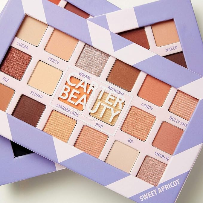 Carter Beauty 18 Shade Eyeshadow Palette | Long Lasting Eye Shadow Makeup | Shimmer & Matte Vibrant Colors (Sweet Apricot)-Velvo Beauty