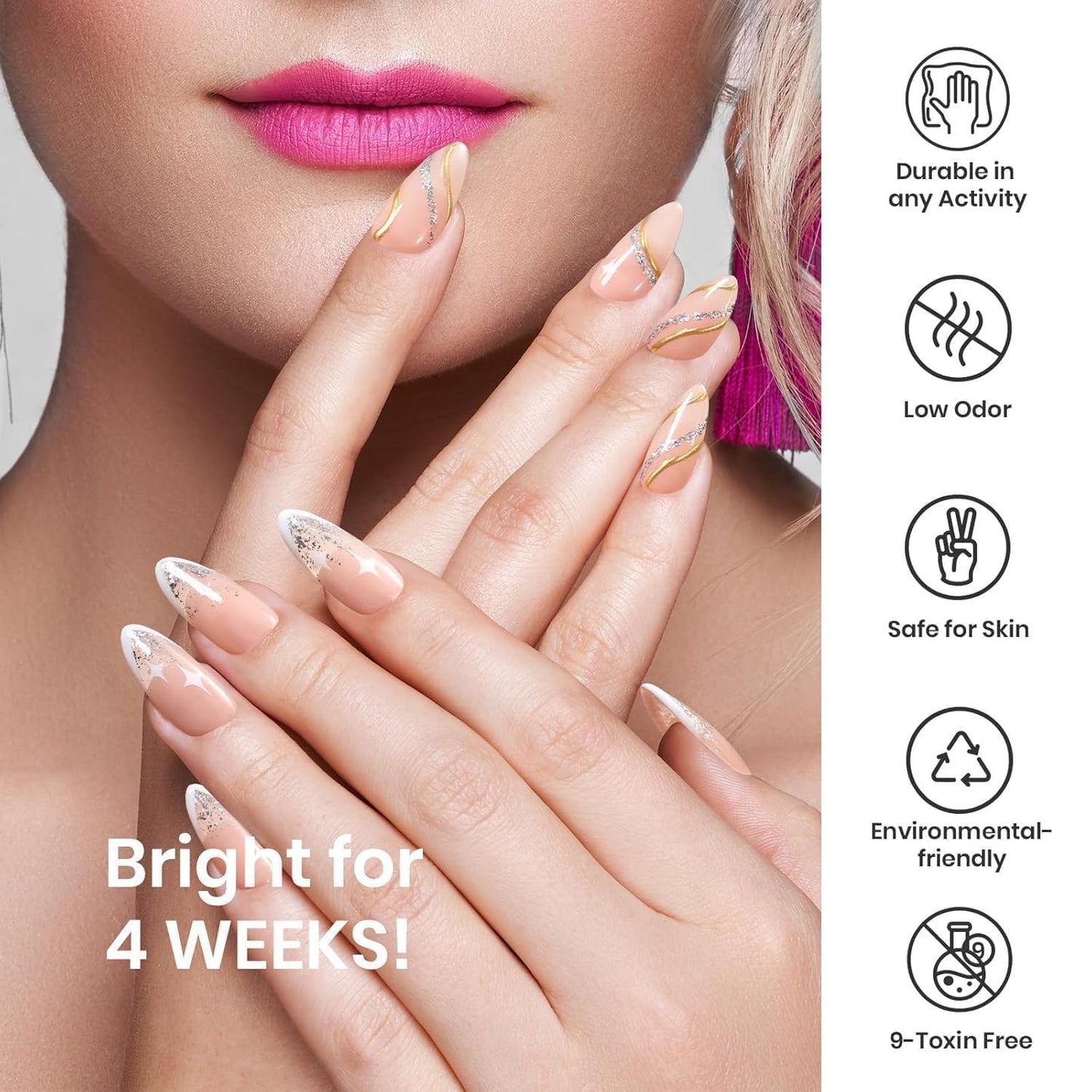 beetles Gel Polish Silver Glitter Gel Polish 1pcs 7ml Reflective Silver Glitter Liner Gel Polish for Gel Art Paint Sparkly Shiny Gel Nail Polish Liner for Women-Velvo Beauty