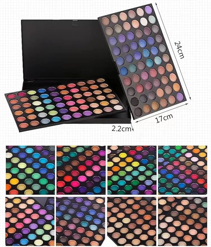 120 Colors Highly Pigmented Eye Makeup Palette,Spotlight Eyeshadow Palette Natural Colors Make Up Eye Shadows Long Lasting Waterproof Eye Shadow Cosmetics Gift Kit-Velvo Beauty