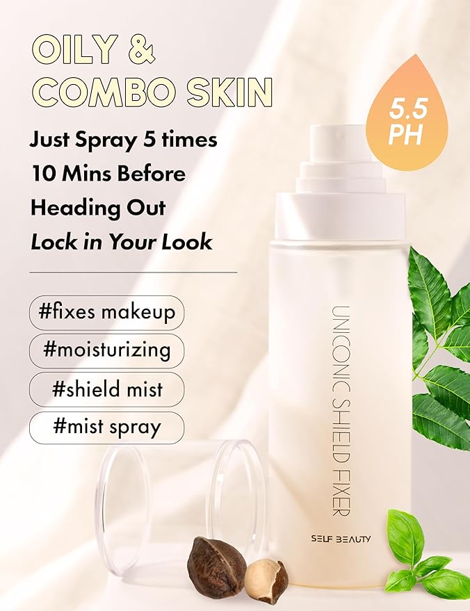SELF BEAUTY Hydrating Matte Makeup Fixer | Long-Lasting Finish | Lightweight Microfine Mist Spray - 3.38fl.oz, 100ml-Velvo Beauty