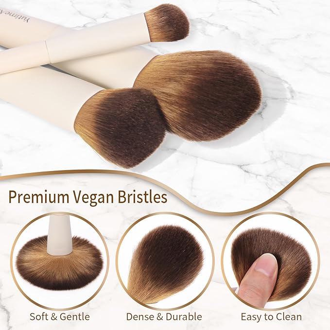 Makeup Brush Set 10pc, Dual-Ended Makeup Brushes For Bronzer, Contour, Eyeshadow, Blush, Concealer & Foundation Application-Velvo Beauty
