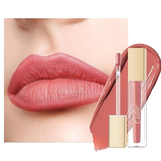 Oulac Matte Liquid Pink Nude Lipstick for Women, Long Lasting Lipstick Waterproof Lip Stain, No Transfer, Creamy High Pigmented Formula with Rose Oil, Vegan & Cruelty-Free, Coral Pink M11-Velvo Beauty