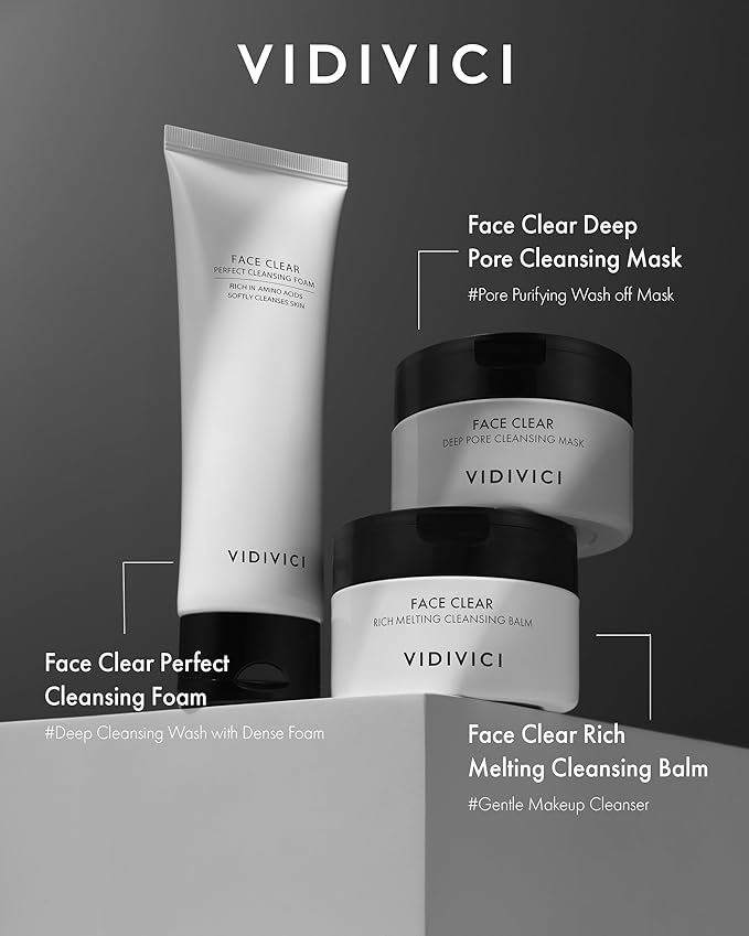 VIDIVICI Korean Deep Pore-Cleansing Clay Mask – Gently Exfoliates & Soothes Oily, Sensitive Skin – Mud Wash-Off Formula for Sebum Control, Cooling Hydration & Pore Tightening – 3.38oz-Velvo Beauty