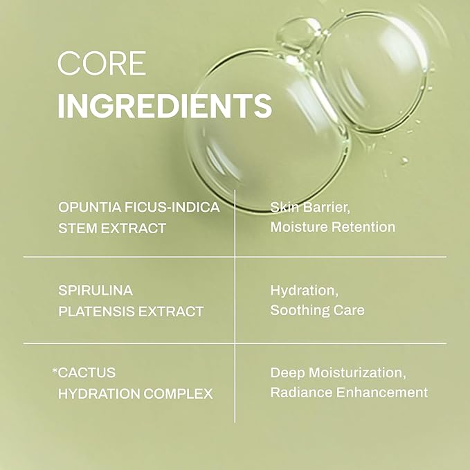 Whamisa Organic Cactus Bouncy Serum, 48 hrs Inner Skin Moisture, 72 hrs Hydrating and Moisturizing, Postbiotics, Facial Ampoule (52ml)-Velvo Beauty