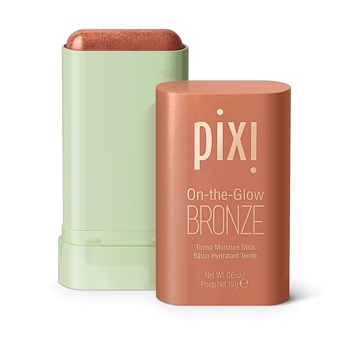 Pixi On-the-Glow Bronze - RichGlow, Hydrating Tinted Moisture Bronzer Stick with Ginseng, Aloe Vera & Fruit Extracts, For Cheeks & Lips, 19g / 0.6oz, Paraben-Free-Velvo Beauty