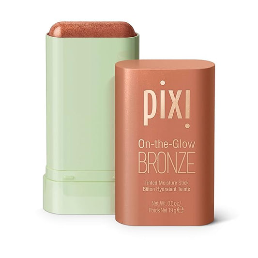 Pixi On-the-Glow Bronze - RichGlow, Hydrating Tinted Moisture Bronzer Stick with Ginseng, Aloe Vera & Fruit Extracts, For Cheeks & Lips, 19g / 0.6oz, Paraben-Free-Velvo Beauty