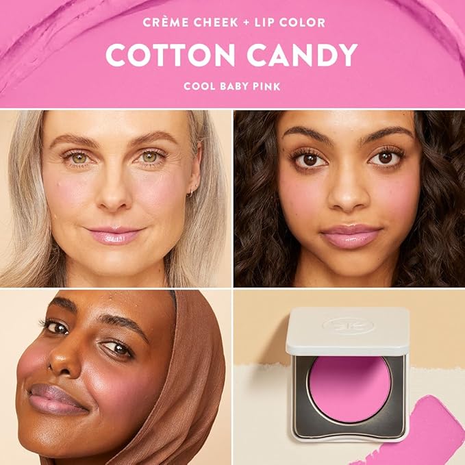 Honest Beauty 2-in-1 Creme Cheek Blush + Lip Color | EWG Verified, Vegan + Cruelty Free | Cotton Candy, .1 oz-Velvo Beauty