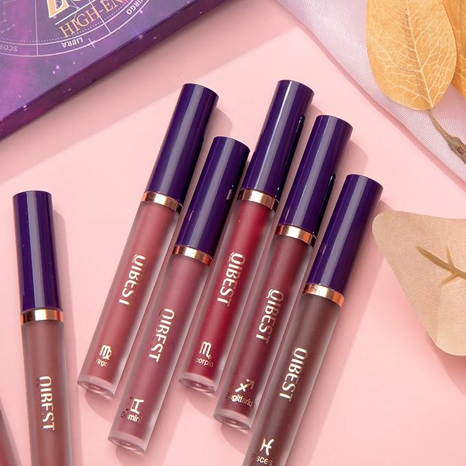 BestLand 12Pcs Matte Lipstick Lip Makeup Kit, Velvety Liquid Lipstick Waterproof Long Lasting Durable Nude Zodiac Signs Lip Gloss Beauty Cosmetics Gift Box Makeup Set Kit (12 Piece Set)-Velvo Beauty