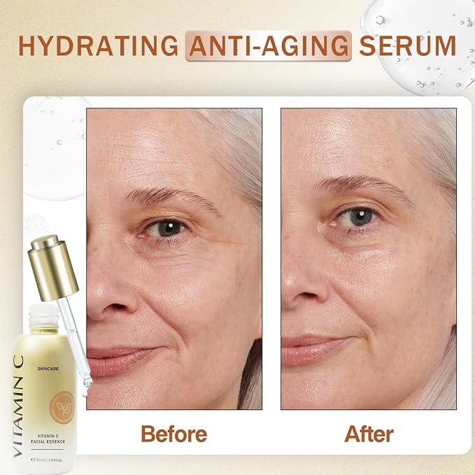 Vitamin C Serum for Face with Hyaluronic Acid, Boost Skin Collagen, Brightening, Antioxidant, Anti-Aging, Hydrate & Plump, Improve Appearance of Dark Spots, Tone, Fine Lines Facial Serum 30ml/1 fl oz-Velvo Beauty