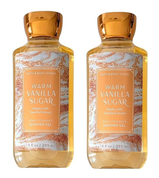 Bath and Body Works Warm Vanilla Sugar Shower Gel Gift Sets For Women 10 Oz 2 Pack (Warm Vanilla Sugar)-Velvo Beauty