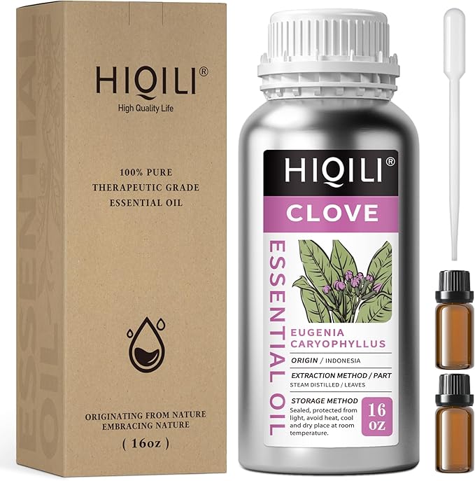 HIQILI 16 Fl Oz Clove Essential Oil, Pure Natural for Hair, Diffuser, Aromatherapy - 500ML-Velvo Beauty