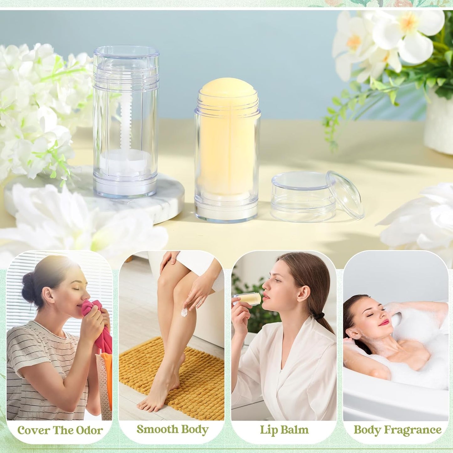 30 Pcs Empty Deodorant Containers Twist up Filling Stick Plastic Deodorant Container Refillable Bottles Bottomfill Round Lip Balm Tubes for Homemade DIY Lipstick Crayon(30 ml,Clear)-Velvo Beauty