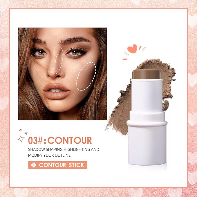 Contour Stick, Face Concealer Stick, Bronzer Facial Repair 3D Wonder Stick Face Body Shading Stick Foundation Cream (03 Contour Stick)-Velvo Beauty