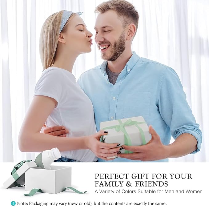 COSLUS Facial Cleansing Brush Silicone Face Scrubber: 7 in 1 FBS-D Electric Exfoliating Rotating Massage Device Waterproof Deep Cleaning Exfoliation Spa Machine - Electronic Skin Care Wash System-Velvo Beauty