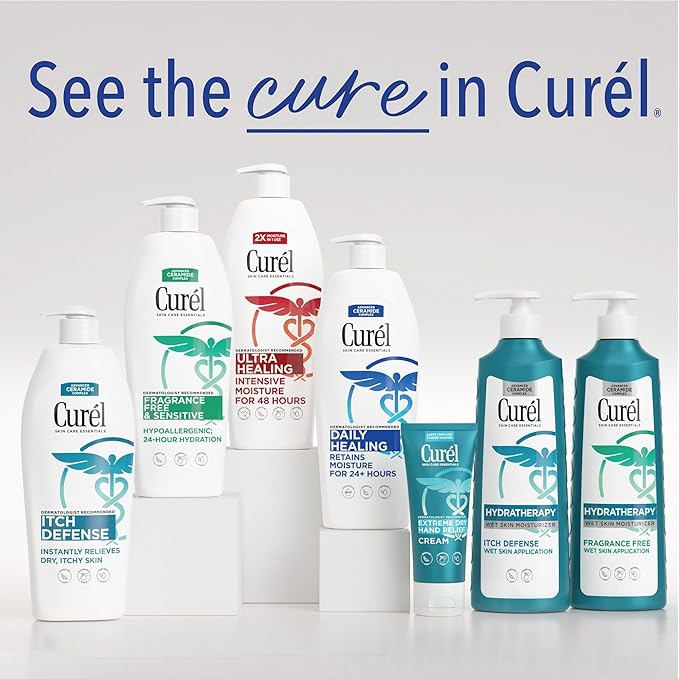 Curel Ultra Healing Intensive Fragrance-Free Lotion For Extra-Dry Skin, Dermatologist Recommended, Ideal for Sensitive Skin, Cruelty Free, Paraben Free, 20 Oz-Velvo Beauty
