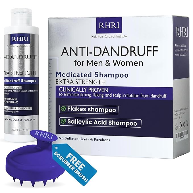 Anti Dandruff Shampoo for Men & Women | Extra Strength Medicated Shampoo with 2% Salicylic Acid and Tea Tree Oil for Itchy, Dry Scalp, Flakes and Build-Up | Sulfate Free 200ml-Velvo Beauty